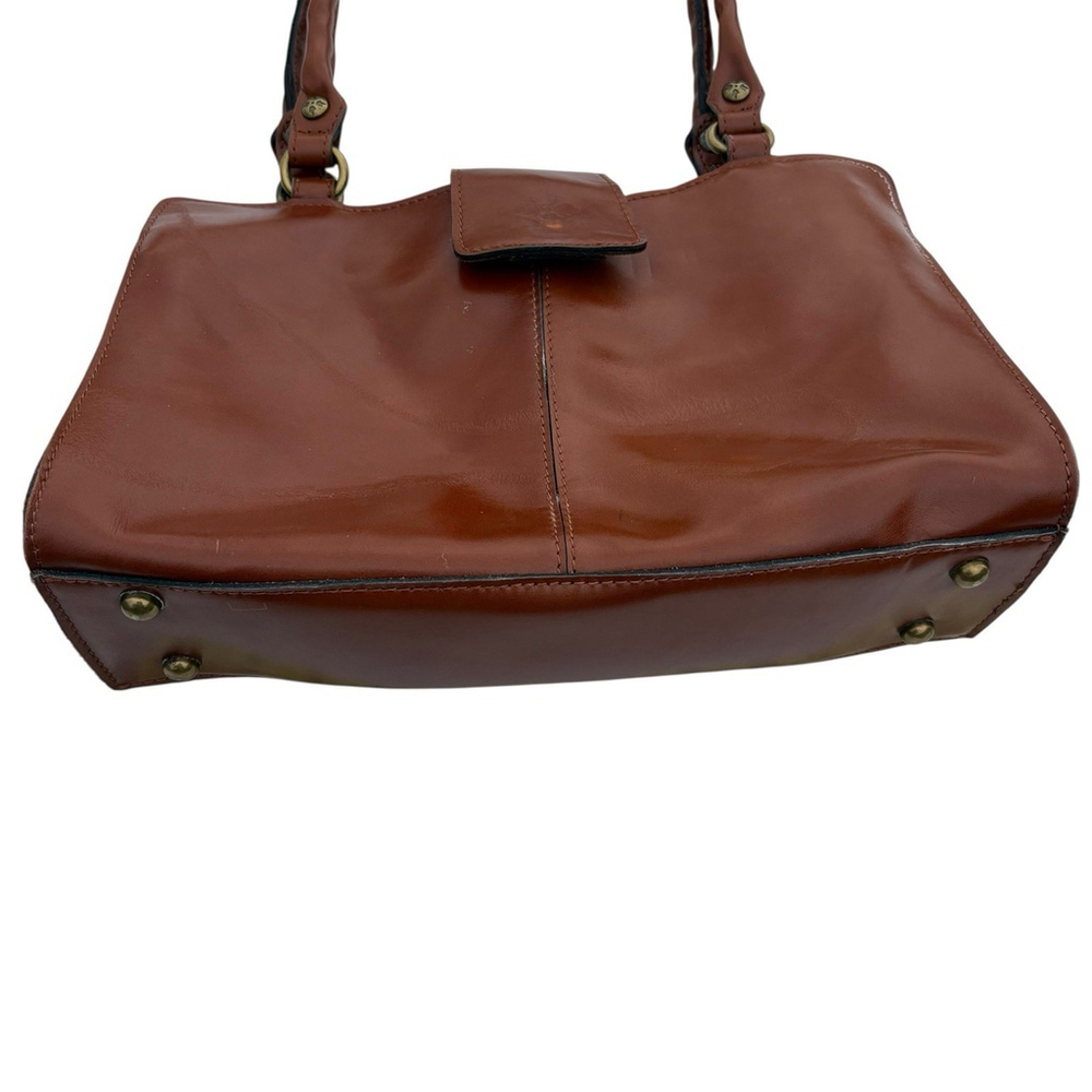 Patricia Nash Leather Shoulder Bag Tan Brown Tote Satchel Double Strap Purse - Picture 6 of 16
